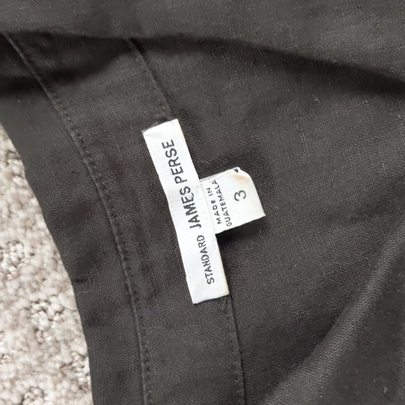 PRISTINE James Perse Black 100% Linen Short Sleeve Shirt Dress, Size L - Picture 5 of 9